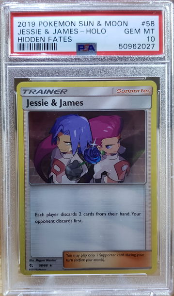 2019 Pokemon Hidden Fates Jessie & James-Holo 58 PSA 10 Gem-Mint