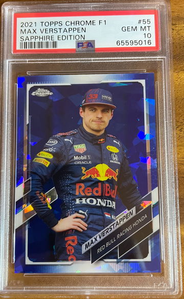 2021 TOPPS CHROME F1 SAPPHIRE MAX VERSTAPPEN #55 PSA 10 GEM MINT