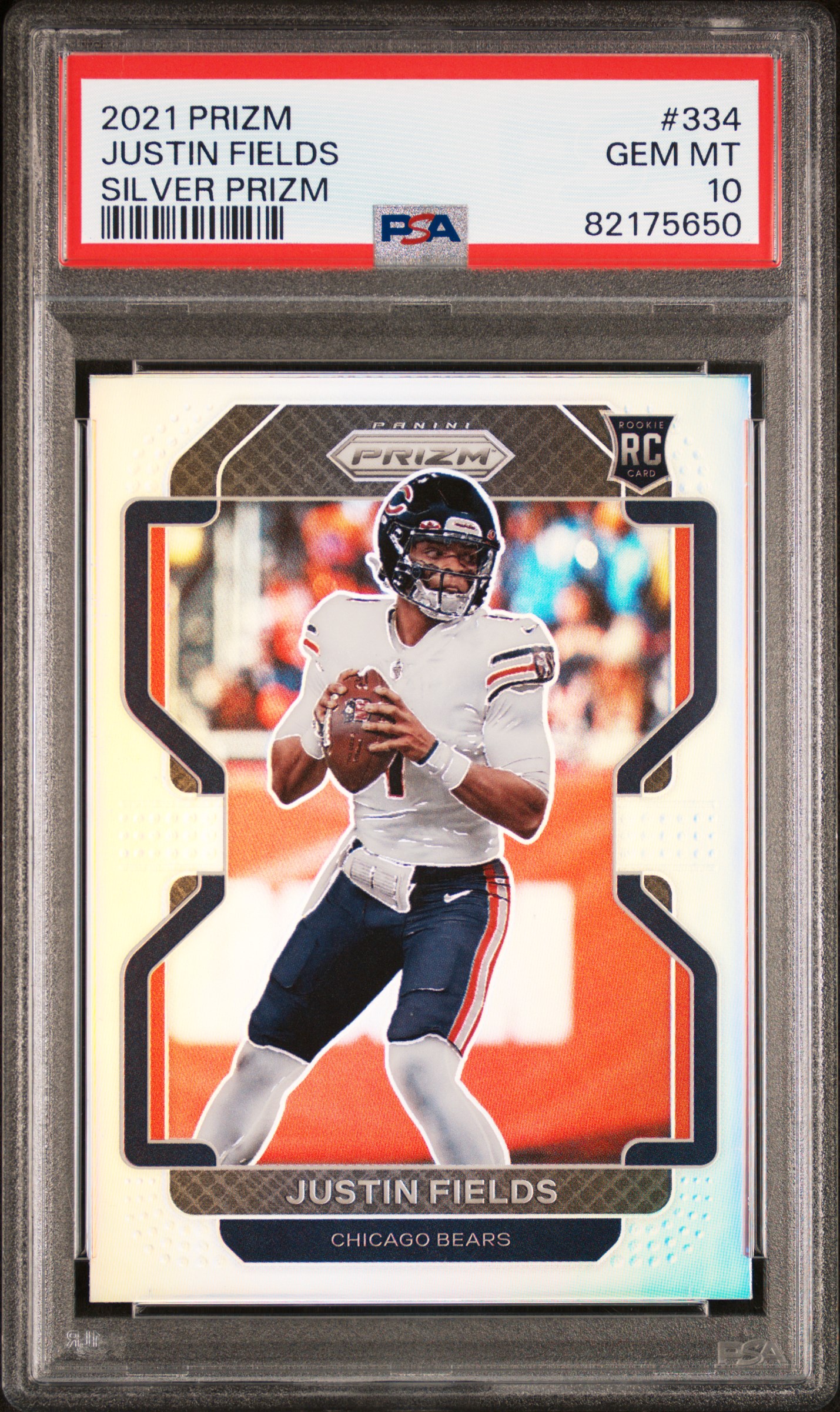 PSA 10 2021 Panini Prizm Justin Fields Rookie RC Silver Prizm #334