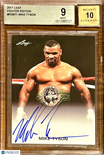 POP 28 BGS 9 Auto 10 Mike Tyson 2017 Leaf Fighter Edition On-Card Blue Ink SSP