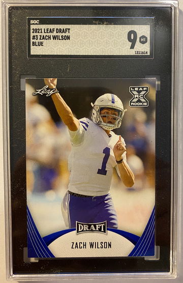 2021 Leaf Draft #3 Zach Wilson Blue Rookie