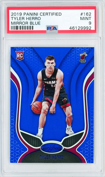 2019 Panini Certified Tyler Herro Mirror Blue #162 PSA 9