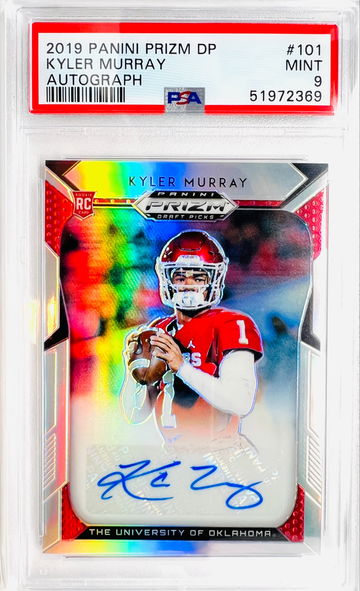 ⭐️ 2019 KYLER MURRAY PRIZM REFRACTOR #101 PSA 9 AUTO RC ROOKIE 🔥📈 