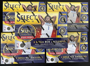 2020-21 Panini Select Basketball Mega Box Lot 5x