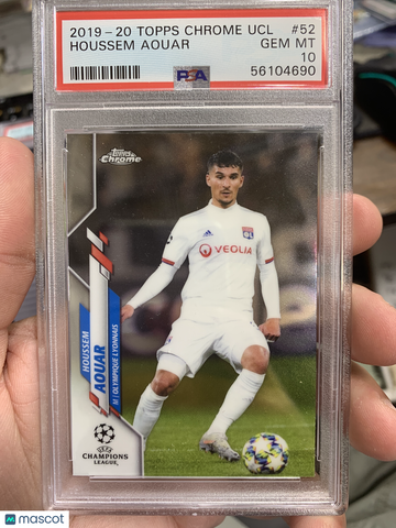 2019 Topps Chrome UEFA Champions League Houssem Aouar #52 PSA 10