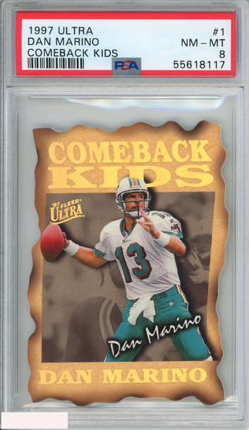 1997 ULTRA COMEBACK KIDS DAN MARINO #1 MIAMI DOLPHINS HOF PSA 8 NM-MT