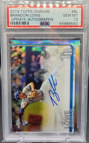 Brandon Lowe 2017 Topps Chrome Update Auto RC Rookie Psa 10