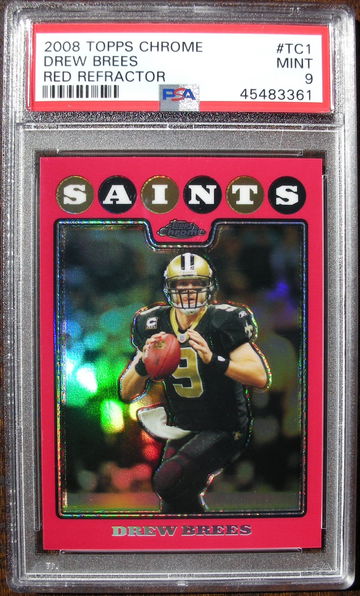 Drew Brees 2008 Topps Chrome #TC1 Red Refractor /25 PSA 9