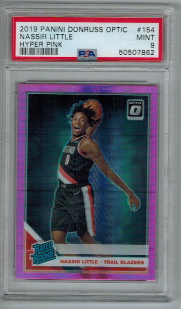 2019 Donruss Optic Nassir Little Hyper Pink Psa 9 Mint Rated Rookie Blazers