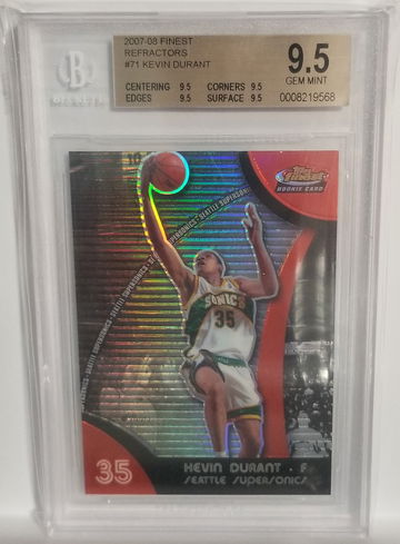Kevin Durant 2007 Topps Finest Refractor True Gem Mint BGS 9.5