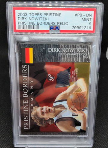 2003 Topps Pristine Borders Relic PB-DN Dirk Nowitzki Jersey Patch PSA 9