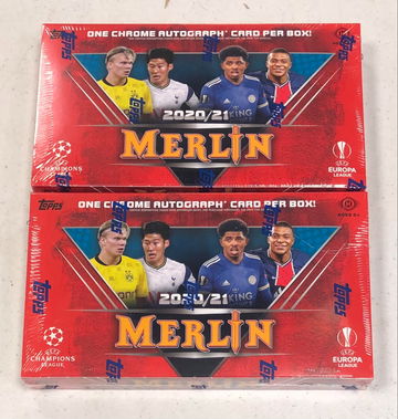 2X 2020-21 TOPPS MERLIN CHROME SOCCER HOBBY BOX 1 AUTO PER BOX - SUPPORT A LOCAL CARD SHOP!