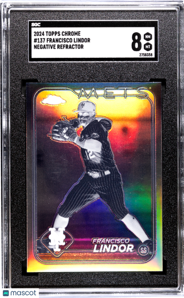 2024 Topps Chrome Francisco Lindor #137 Negative Refractor SGC 8