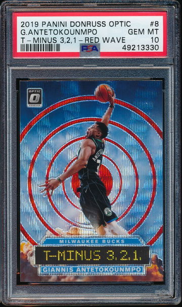 2019 Panini Donruss Optic Giannis Antetokounmpo T-Minus 3,2,1 Red Wave