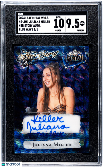 2024 Leaf Metal Women Of Sport Juliana Miller #HS-JM1 Her Story Autograph Blue Wave 1 1 SGC 9.5 Auto 10