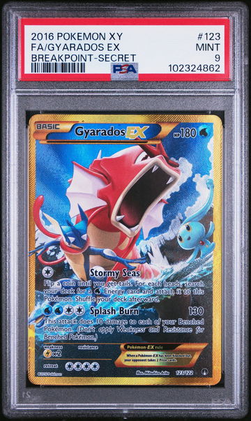 2016 Pokemon XY Breakpoint Secret Rare Gyarados Ex #123 PSA 9