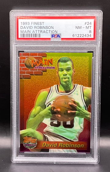 1993w-94 Topps Finest David Robinson Main Attraction #24 PSA 8 Spurs NM-MT