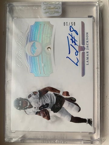  2018 Panini Flawless Diamond Lamar Jackson RC Rookie AUTO - Rare # 5/10 Ravens