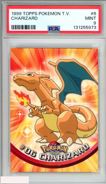 1999 TOPPS POKEMON TV CHARIZARD #6 PSA 9 MINT
