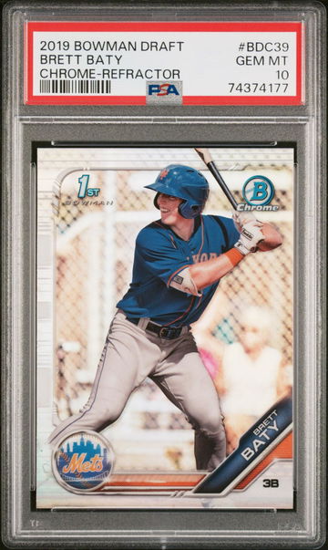 2019 Bowman Draft Brett Baty REFRACTOR PSA 10