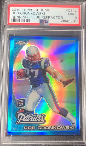 2010 Topps Chrome Rob Gronkowski Rookie Blue Refractor /199 #112 PSA 9 Mint 