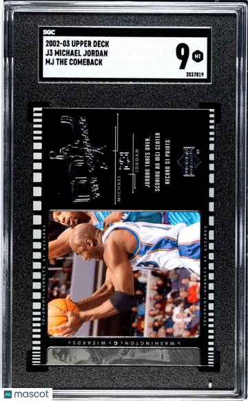 2002 Upper Deck Michael Jordan #J3 MJ The Comeback SGC 9