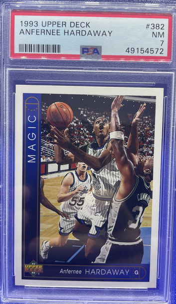 1993 UPPER DECK ANFERNEE HARDAWAY RC #382 PSA 7 NM NEAR MINT PENNY ORLANDO MAGIC