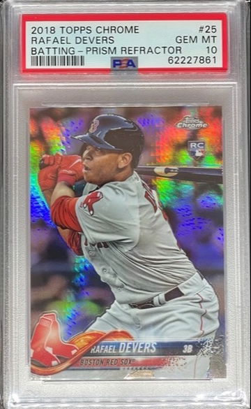 PSA 10 2018 Topps Chrome Rafael Devers Prism Refractor RC #25