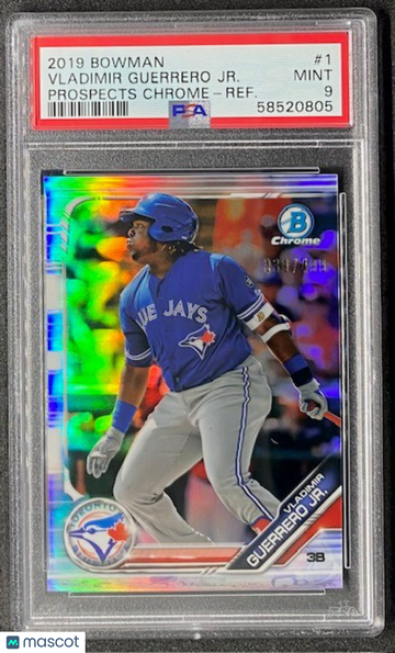 Vladimir Guerrero Jr 2019 Bowman Prospects Chrome REFRACTOR #1 PRC /499 PSA 9