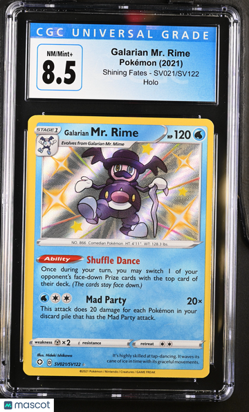 2021 Pokémon Shining Fates Galarian Mr. Rime Shiny Vault CGC 8.5 #SV021/SV122