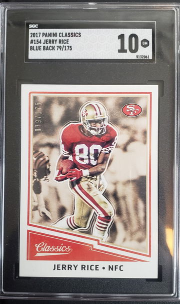 2017 PANINI CLASSICS BLUE BACK 79/175 # 154 JERRY RICE SGC 10
