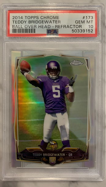 2014 Topps Chrome #173 Teddy Bridgewater RC Refractor PSA 10 GEM MINT
