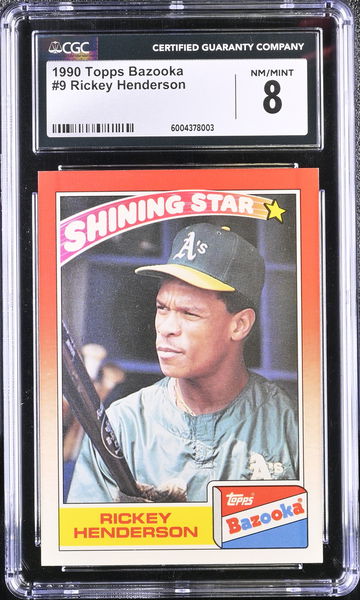 1990 TOPPS RICKEY HENDERSON #9 CGC 8