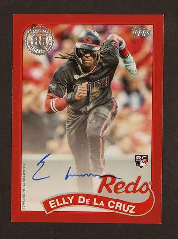 2024 Topps Elly De La Cruz 1989 Topps Baseball Red Rookie RC /25 Auto