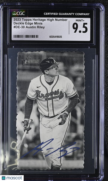 2023 Topps Heritage High Number Austin Riley #DE-30 Deckle Edge Minis CGC 9.5