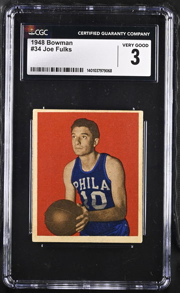 1948 BOWMAN JOE FULKS #34 CGC 3 BK.A2.25
