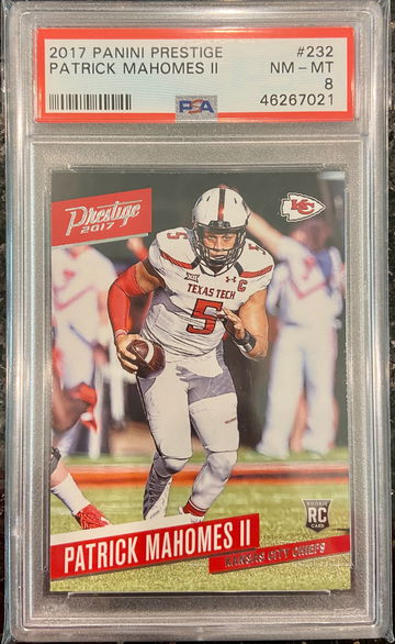 2017 Panini Prestige #232 Patrick Mahomes II Chiefs RC Rookie PSA 8