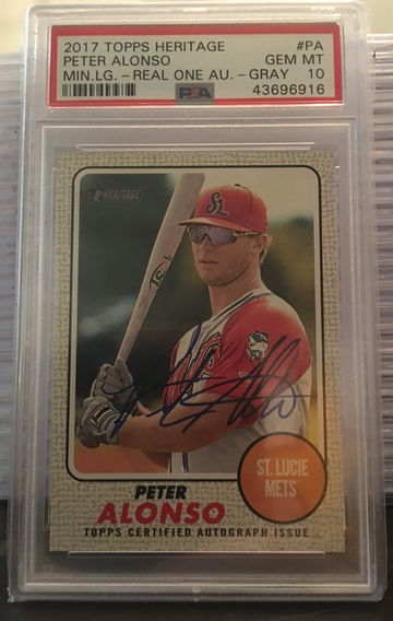 2017 Heritage Minors Pete Alonso Gray Border /25 PSA10