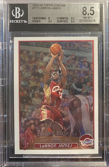 LEBRON JAMES 2003 TOPPS CHROME RC BGS 8.5 (9.5 x 3) PSA resub candidate 