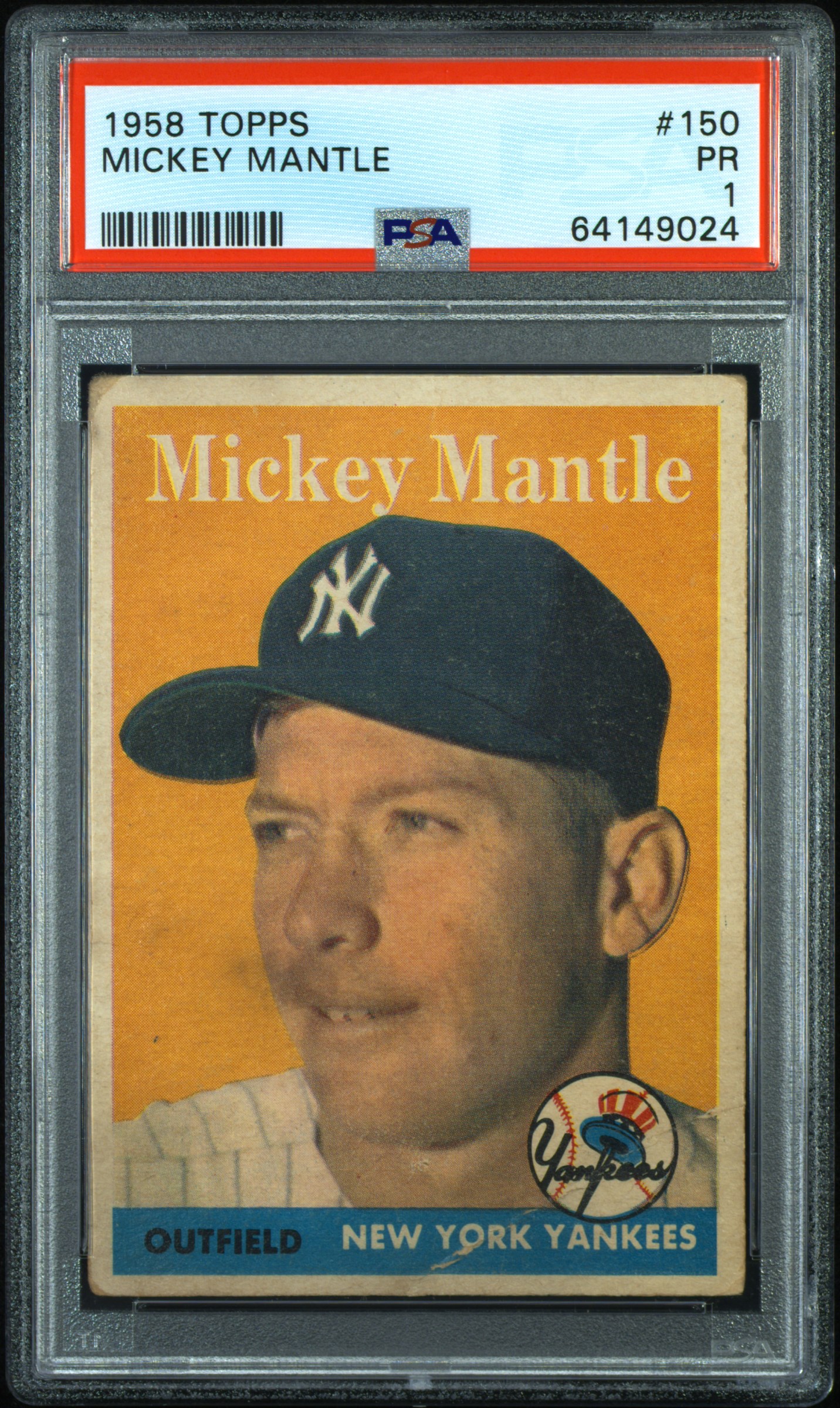 1958 Topps Mickey Mantle #150 PSA 1 PR NICE CENTERING