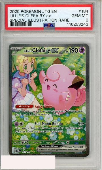 2025 POKEMON JTG EN-JOURNEY TOGETHER LILLIES CLEFAIRY EX #184 SIR PSA 10