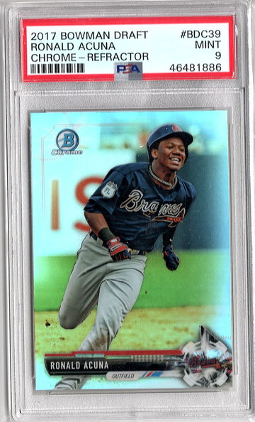 2017 Bowman Chrome Draft Ronald Acuna REFRACTOR PSA 9