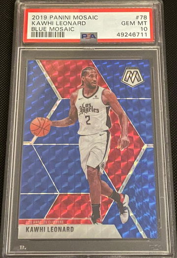 Kawhi Leonard 2019 Mosaci Blue #28/99 PSA 10