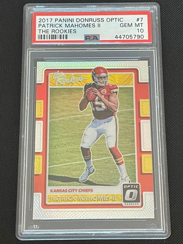 Patrick Mahomes 2017 Donruss Optic The Rookies Holo PSA 10