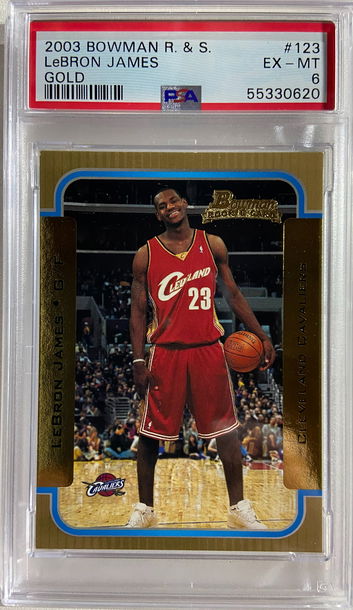 2003 Bowman Rookie & Stars GOLD Lebron James PSA 6
