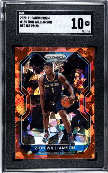 2020-21 Zion Williamson Red Cracked Ice Prizm SGC 10