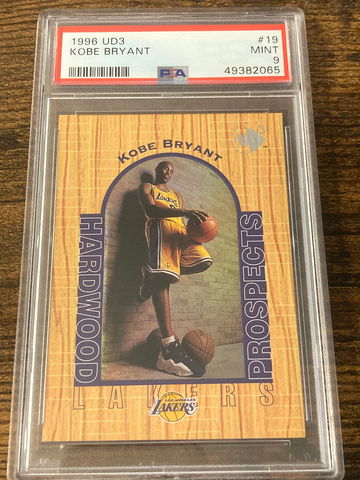 1996 Upper Deck UD3 KOBE BRYANT #19 RC ROOKIE HARDWOOD PROSPECTS PSA 9