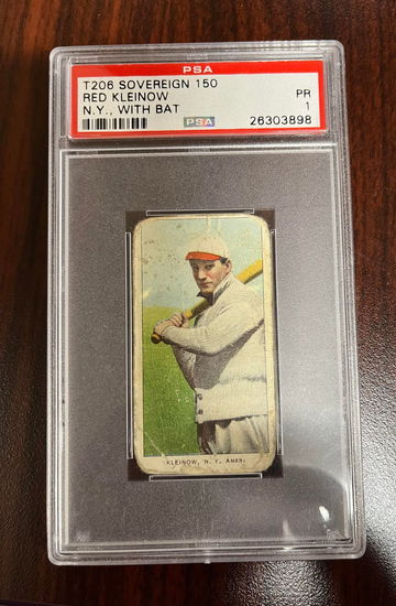 T206 Red Kleinow PSA 1 Sovereign 150