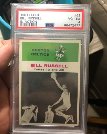 1961 Bill Russell Fleer in action PSA 4 new label