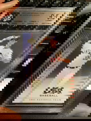 2003 Upper Deck USA Justin Verlander BGS 9.5 Gem Mint National Team